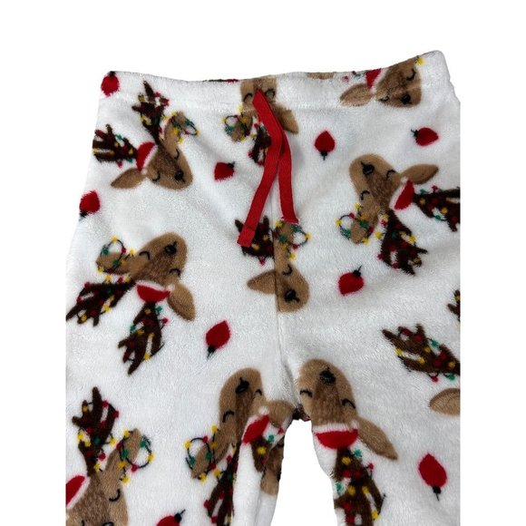 Large Unbranded Junior Women's Plush Reindeer Lounge Sleep Pants Fleece Christma - Picture 3 of 5
